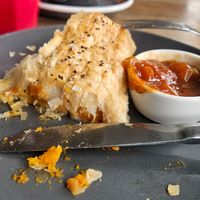 Pumpkin and miso roll at Sparrows Leura in Leura