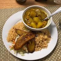 vegan ";chicken"; curry  at Mango's Caribbean Cookhouse in Huntsville