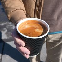 A large cup of regular coffee.  The aroma is enchanting. at Opulence Coffee in Ottawa
