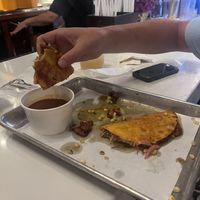 Vegan quesa jackfruitt  at Agave & Rye in Louisville