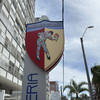 The sign of great ice cream   at Gelateria Arlecchino in Punta Del Este
