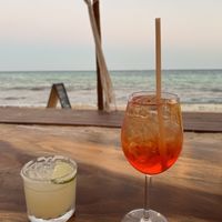 Drinks  at Sand Bar Beach House in Playa Del Carmen