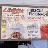 Menu  at Eatgypt in Tucson