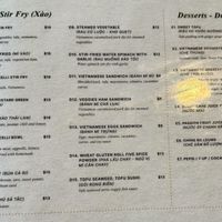 Menu in May 2024  at Thanh Luong Vegetarian in Minnetonka