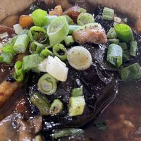 Clay pot eggplant and vegan fish  at Thanh Luong Vegetarian in Minnetonka