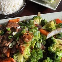 vegan ‘beef’ and broccoli. also loved a ton   at Thanh Luong Vegetarian in Minnetonka