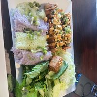 Rice noodle platter with jicama ribs  at Thanh Luong Vegetarian in Minnetonka