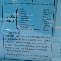 Menu, Ingredients and Price at Hoi Banh My Chay - Food Stall in Hoi An