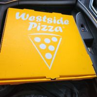 Huge pizza box at Westside Pizza in Aberdeen