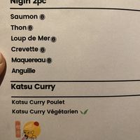Menu  at Aiseki Sushi in Verbier
