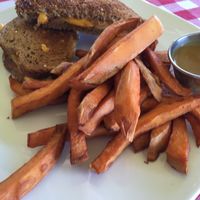 Grilled cheeze and sweet potato fries at The Refectory Cafe in Durham