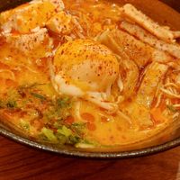 Veggie Tan Tan Men (creamy kombu dashi with nutty sesame tare, silken tofu, perfect egg, scallions, menma & soy sprouts topped with our fragrant & slightly spicy rayu oil)
€17.5 at Umamido - Vooruit in Ghent