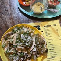 Vegetable Tacos with Salsa Verde  at La Ola in Brisas De Zicatela