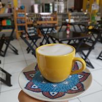 Oat Milk Coffee 💛 at Semente de Girassol in Curitiba