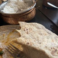 Slightly eaten chapati  at Bombay Restaurant  in Gothenburg