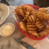 Waffle fries and vegan mayo  at Teds Eindhoven in Eindhoven