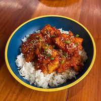 This mushroom sweet and sour is worth to try!  at Hungry Veggies in Moalboal