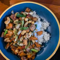 Tofu with cashew nuts at Hungry Veggies in Moalboal