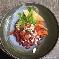 Red chili plate (it's a very small portion)  at Beach Muffin in Zushi