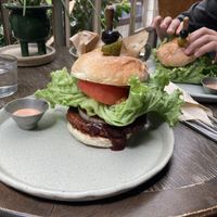 Vegan burger  at Beach Muffin in Zushi