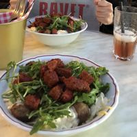 The Holy Mary with five cheatballs- delicious!  at BAVET in Oostende