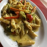 Veggie pasta   at Soigné Vegan Garden in St Johns