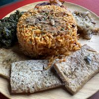 Jollof rice (spicy)   at Soigné Vegan Garden in St Johns