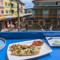 Toastata verde without cheese at Cafe La Viña in Guatape