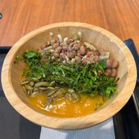 Butternut squash soup with collard greens and beans. The only issue is that it was boiling hot!!!  at ASA Açaí - Ipanema in Rio De Janeiro