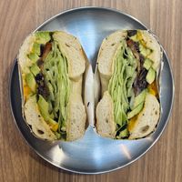 Meatless Sourdough Bagel Sandwich 🥯  at Bagel's Dream in George Town