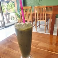 Matcha with soy milk at Jay's Coffee Shop in Don Det