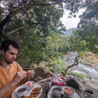 Breakfast with fresh hot tortillas at Seacacar Jungle Hotel & Nature Preserve in El Estor