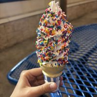 Tahitian vanilla with sprinkles    at The Yogurt Station in Pleasant Ridge