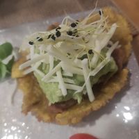 Patacones veganos at El Jardinet Secret in Mataro