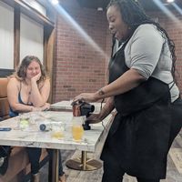 Smoking teddy bear cocktail at Omari's Music Bar in Washington