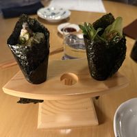 Mushroom Jam Tamaki and Avocado Temaki.  at Sushi Saint in Orlando