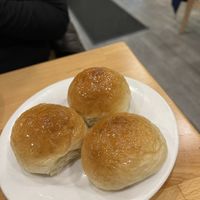 Pork buns, baked at The Original Buddha Bodai - Kosher Vegetarian Restaurant in New York City