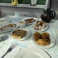 Fried cruellers, fried eggplant   at The Original Buddha Bodai - Kosher Vegetarian Restaurant in New York City
