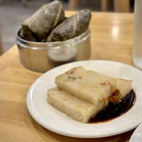 Pan-Fried Turnip Cakes  at The Original Buddha Bodai - Kosher Vegetarian Restaurant in New York City