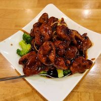 Orange chicken at The Original Buddha Bodai - Kosher Vegetarian Restaurant in New York City