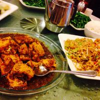 Tofu w cedar sauce at The Original Buddha Bodai - Kosher Vegetarian Restaurant in New York City