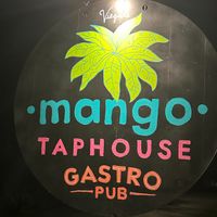 Sign out front  at Mango Taphouse and Gastropub in Vieques