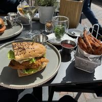 Vegan burger with sweet potato fries   at Foodporn in Sylt