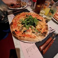 Ortolana pizza some roasted aubergine and courgette with rocket at Pizza Beppe - Oudegracht in Utrecht