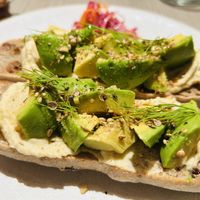 Vegan avocado on fig rye toastt  at plant more in Tokyo