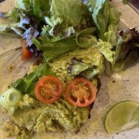 Bland. No salad dressing bland leaves. The only thing I didn’t take a picture of is veg rolled up on top but it wasn’t anything special. Just random. Need to improve!  at Mad Cucumber in Bournemouth