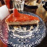 Cheesecake (i found it a bit too sweet) but if you love a extra sweet cheesecake…then Get this. The base was lovely and the sauce on top was nice   at Mad Cucumber in Bournemouth