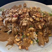 Marinated tofu sayer with quinoa and rice  at Mad Cucumber in Bournemouth