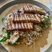 Satay tofu with quinoa  at Mad Cucumber in Bournemouth