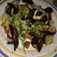 Potato and Portobello mushroom hash at Mad Cucumber in Bournemouth